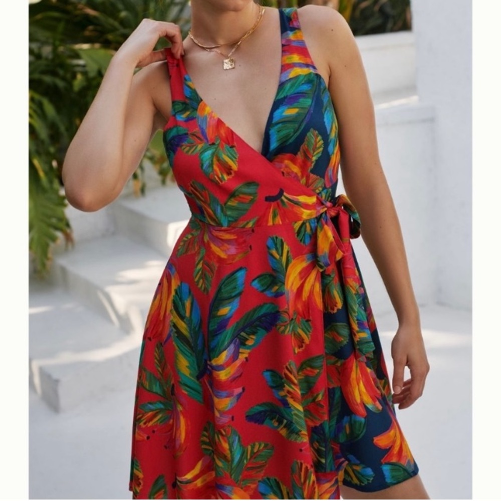 New FARM Rio Cover-Up Wrap Dress